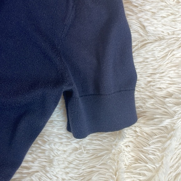 LOFT Dark Blue Short-sleeve Cardigan Sz S - Picture 3 of 6